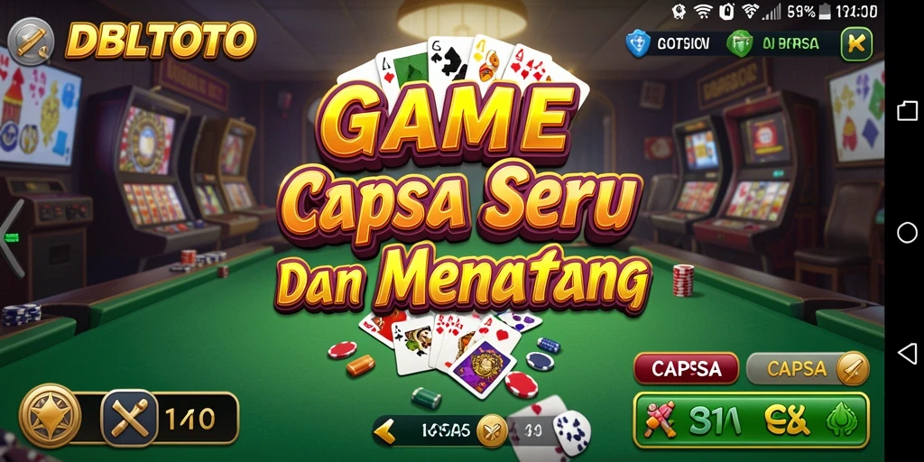 Antarmuka permainan Capsa yang menarik dan mudah digunakan.