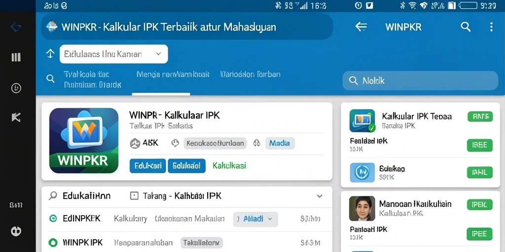 Antarmuka pengguna WINPKR untuk Kalkulator IPK yang sederhana dan efektif.