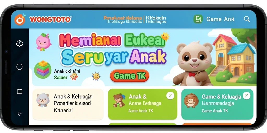 Tampilan antarmuka interaktif Game Anak TK WONGTOTO.
